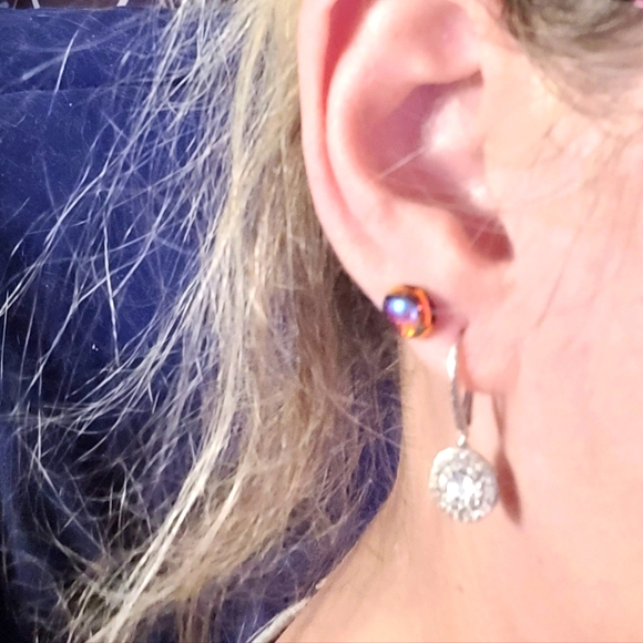 Geniune Diamond leverback earrings   full quarter caret ss NWT - Picture 15 of 17